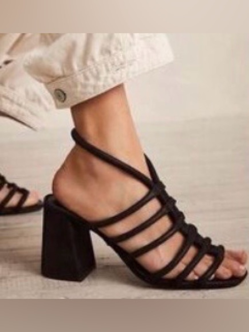 Free People Colette Strappy Sandals Black Size EUR 36= US 6